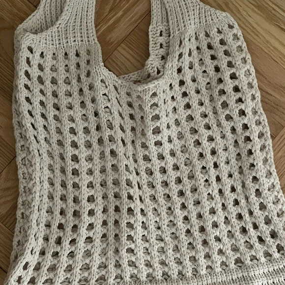 Beige Knit Tote Bag - Picture 3 of 3